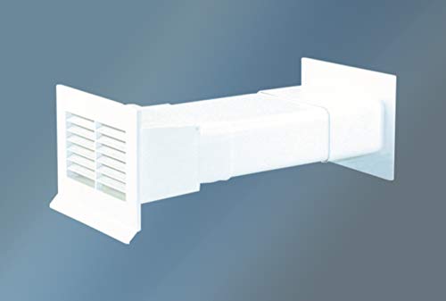 A partir de desagües y Muro Buzón con plano conector en Blanco para 125er Canalizado Sistema con válvula antirretorno para Canalizado deseada de 350 a 500 mm perforar pared 200 x 130 mm Canalizado técnica de canal plano/cuadrado de oído