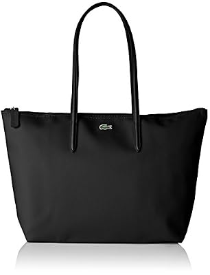 Lacoste Cabas Toile PVC, Sac Bandouliere Femme, Noir (Black), 14x29.5x35 cm (W x H x L)