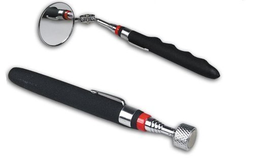 2-er Set Teleskop Pick-Up Tool + Teleskop-Spiegel für Werkstatt, Schornsteinfeger, Geocaching