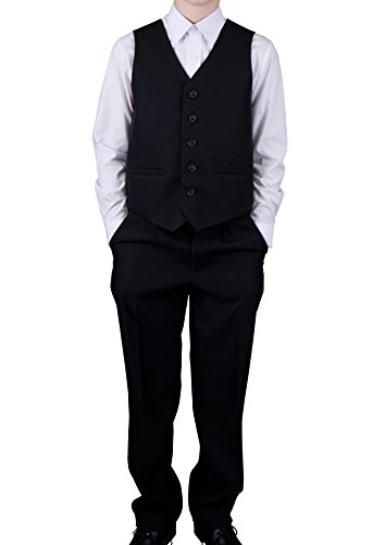 Boutique-Magique Pantalon + Gilet Mariage pour garçon ou bébé Noir, Noir, 14 ans