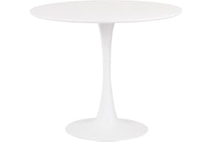 WORKOME HAPPY WORK * HAPPY HOME Mesa de diseño para Comedor, Cocina, Oficina, despacho, Tiene una Base metálica de 65 cms. de diámetro, Tapa lacada Blanca. (120 CM. DIÁMETRO)