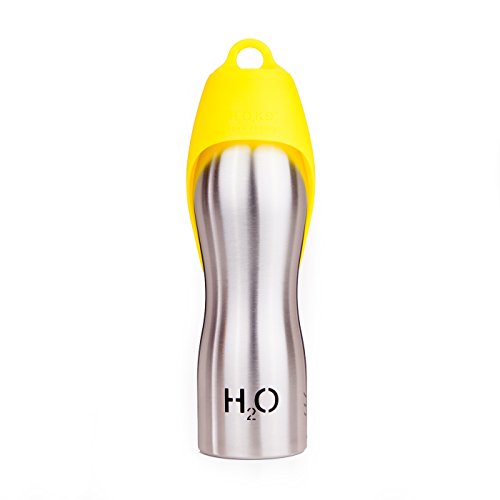 H2O4K9-Stainless-Steel-Dog-Water-Bottle-and-Travel-Bowl-Large-700-ml-Sunshine-Yellow