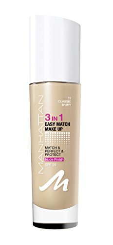 MANHATTAN 3in1 Easy Match Make Up, Farbe. 32 classic ivory, 1er Pack (1 x 30 ml)