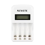 Cargador de Pilas, Novete Jetfire Cargador de Baterías Recargables para Ni-MH, Ni-Cd - AA, AAA(CE & Rohs & WWWE certificado)