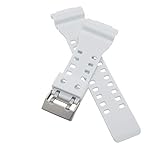 Auspiciousi Ursprüngliche Silikon-Sport-Ersatzuhr-Bügel-Band-Gummiarmband-Metalluhr-Armbänder White B