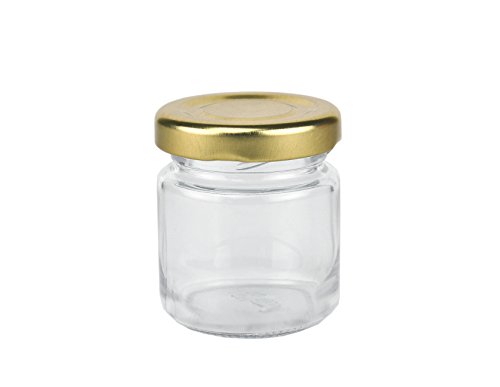 100er Set Rundgläser 53 ml Deckelfarbe gold TO 43 inkl. Diamant Gelierzauber Rezeptheft, Einmachgläser, Einkochgläser, Vorratsgläser, Mini Sturzgläser, Obstgläser, Portionsgläser, Gläser - 2