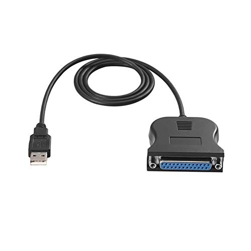 Preisvergleich Produktbild Schwarz Bidirektionale parallele Schnittstelle Kommunikation USB zu 25-poligem DB25-Parallel-Druckerkabel Adapterkabel Konverter