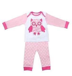 Baby Girls 2 Piece Pyjama Set | Four Designs | Cotton Rich Long Sleeve Set Owl 9-12 Months
