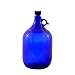 Produktbild Unbekannt Glasballonflasche 5 Liter, Blau, Verzierung Blume des Lebens, Flasche aus Blauglas mit Schraubverschluss und Henkel