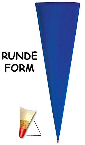 Schultüte – Rohling – kräftiges / dunkel BLAU – 35 / 50 / 70 / 85 cm – OHNE Tüll Abschluß – mit / ohne Holzspitze ___ Zuckertüte ALLE Größen – Roth – zum Basteln, Bemalen und Bekleben – Bastelschultüte – für Mädchen & Jungen / Geschenktüte – Basteltüte / uni einfarbig - 3