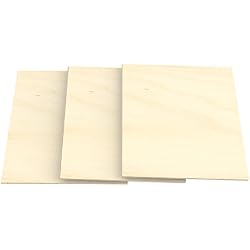 AUPROTEC 3x A4 Feuille de Contreplaqué 4mm Bouleau (210 mm x 297 mm) Panneau du Bois Massif pour Bricolage Chantournement Modélisme Décoration Panneaux Multiplex de qualité haut BB/BB