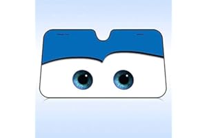 NEWSIHUI Car Front Windshield Sun Shade Visor, Cartoon Car Visor, Foldable Windscreen Sunshades Keep Car Cool 130 * 70CM (Blue)