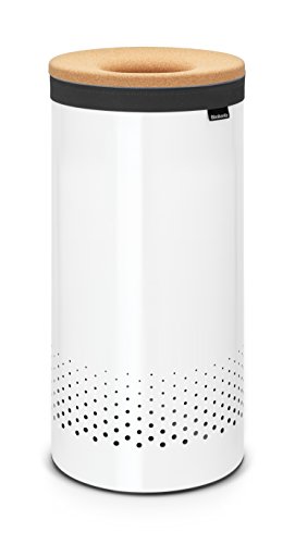 Brabantia 104367 Wäschebox 35 L Korkdeckel, weiß