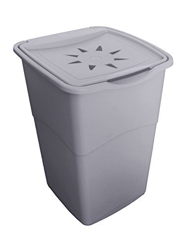 Wäschetruhe Wäschekorb Wäschepuff mit Belüftung Koral hellgrau 50 Liter belüftet