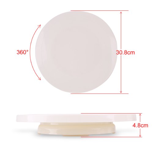 11tlg TORTENPLATTE drehbar 30,8cm KUCHENPLATTE KUCHEN Modellierwerkzeug Glätter Teigmesser DEKO - 3