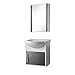 Produktbild Badmöbel 3 TLG Set 'Joe 50' Badezimmerschrank Waschbecken 50cm Modern Weiß Grau