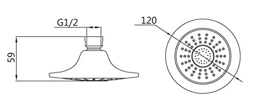 atgetprima A87 C Single Funktion Regen Dusche Kopf mit PTFE Dichtungsband chrom (nur Dusche Kopf) - 3