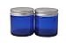 Two 60ml Empty Blue Glass Jars with Aluminium Lid for Aromatherapy, Cosmetics and Cream