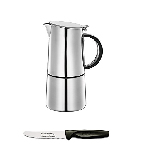 examen Cilio 540185 Nabucco Machine à expresso 4 tasses poli + Acier inoxydable Styling Couteau universel en kit