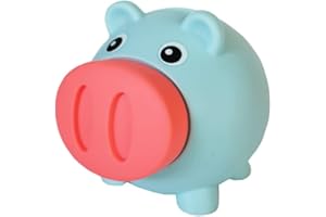 LEMAYMAY Cute Piggy Bank,Blue Plastic Money Savings Box Money Bank,Pig Money Box Cash Collection Coin Bank for Adults Kids Child