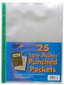 Shopping Sky25 A4 Easy Access Punched Pockets Strong Poly Plastic Clear File Document Wallet