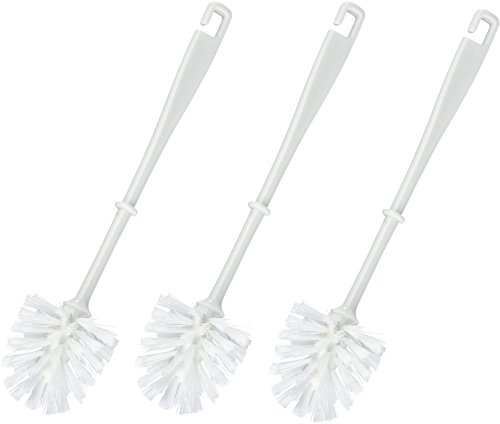Wenko 22259100 WC-Bürste mit Kunststoffstiel 3-er Set, Kunststoff, weiß, 8 x 8 x 36 cm