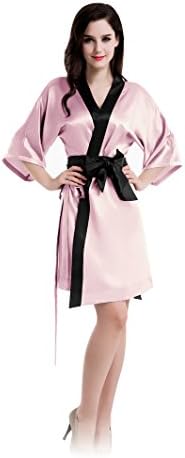 Fairylotus 22 Momme Kimono Sleeves Short Silk Robe Lady Sleepwear