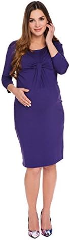 Maternity Dress with a Fancy Knot Veronica Purple Violet XL (X-Large) - Maternity Clothing by MY TUMMY ®©™