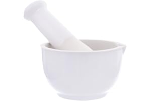 ORION Mortaio in ceramica con pestello, mortaio per spezie, bianco, Ø 8,5 cm