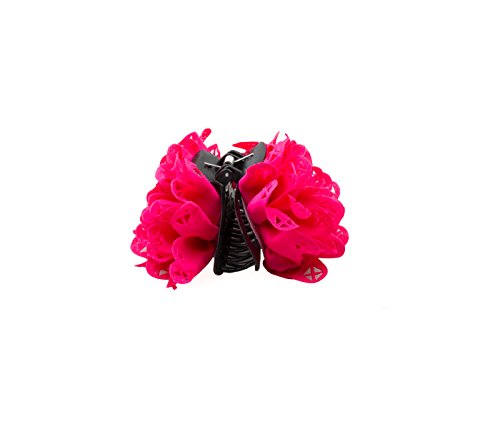 Mytoptrendz® Coral Pink Flower Hair Claw Large Clips For Ladies Flower Hair Accessories Clips(Coral pink)