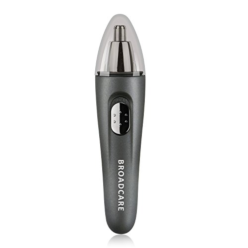 BROADCARE Portable Electric Nose Trimmer Shaver Personal Care Ear Hair Clipper Nose Hair Razor with Light for Men