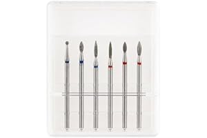 VINEEN Kit di testa per smerigliatrice unghie per manicure, 6pcs punte per trapano per unghie Set di punte per smerigliatrice di file Set di strumenti per nail art per pedicure per manicure elettrico(05)