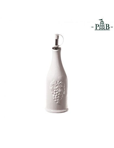 la Porcellana Menage Cylindrical Vinager Bottle, Porcelain, White, 7.2 x 7.2 x 17.5 cm