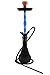 Produktbild Kaya Shisha Wasserpfeife „Blue Neon SPN 630 B“, mit neonblauem Silikon-Schaft, Schlauch-Mundstück-Set und Glas schwarz