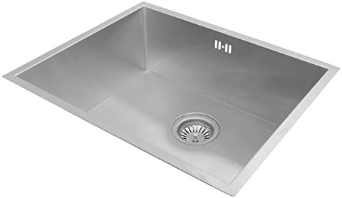 Valle Breton Square Designer Undermounted Kitchen Sink 540x440mm Single Bowl Stainless Steel + FREE Waste Kit