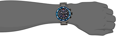 Swiss Military Men's Quartz Watch with Blue Dial Chronograph Display and Grey Stainless Steel Plated Bracelet 6-5226.30.003