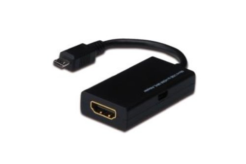 MHL Adapterkabel, aktiv, micro USB B - HDMI A, 0,15m, MHL 1.0, Full HD, schwarz