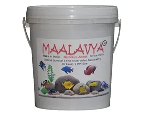 Maalavya 1KG Fish Feed/Food 36 Karat Cichlid Special 1MM Size (No Colors Added) Fish Food