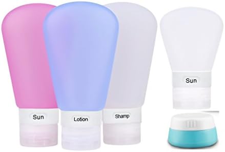 Portable Soft Silicone Travel bottles Containers Suitable for all Toiletries (4pcs+1)