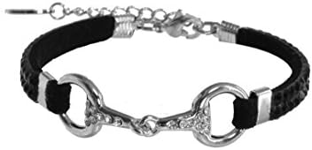 Lilo Size 16/19 Gifts Christmas Slanted Steel Horse Bridle Equestrian Pony Horse Jewellery Rhinestone Jewellery Black