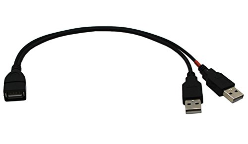 USB 2.0 Verlängerung Kabel – cerrxian 30 cm USB 2.0 A Power Enhancer Y Splitter Hub Adapter Kabel, 1 Buchse auf 2 Stecker Daten laden Kabel Verlängerungskabel (USB f-2 m) - 2