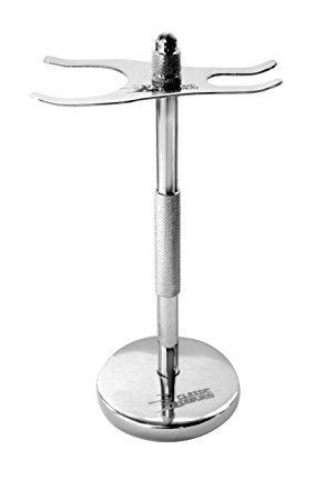S-101 Classic Samurai Deluxe Chrome Safety Razor and Shaving Brush Stand