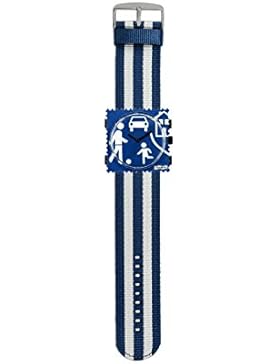 S.T.A.M.P.S. Stamps Uhr KOMPLETT - Zifferblatt Slow Down mit Textilarmband Stripes