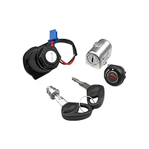 Deutsche Cylindrical Ignition Lock Kit Compatible with Bajaj Caliber/CT 100 (Set of 4) Consisting of Ignition Lock, Handle Lock, Petrol Tank Lid Lock & Tool Box Lock