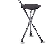 Canne de marche Béquilles Canne de marche Béquilles léger aux personnes âgées Chaise handicap Medical Aid Canne-siège pliante Tabouret multifonctions réglable en hauteur (couleur : bleu Noir)