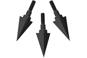 MANGOBUY 6pcs 100 Grain Arrow Heads Tips Arrow Points Archery Hunting Steel Broadheads