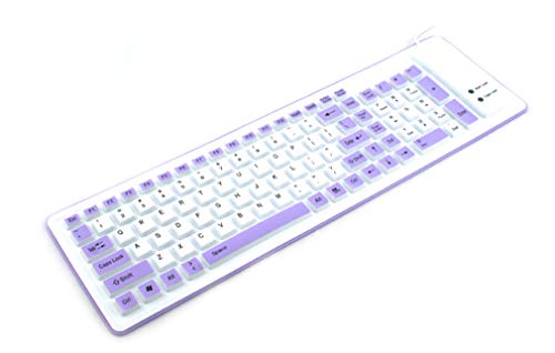 Preisvergleich Produktbild BIANJESUS Spiel-Tastatur-Laptop, der Die Wasserdichte Staubdichte Silikon-Überlauf-Widerstand-Mechanische Membran Bearbeitet Ergonomisches 103 Faltet,Purple
