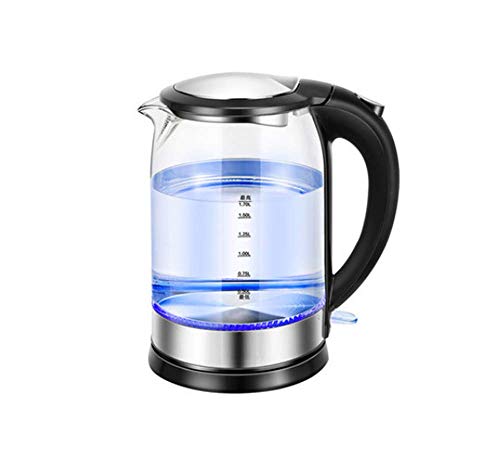 Bouilloires Verre lectrique - 1.7L Bleu LED Bouilloire Lumineuse en Acier Inoxydable Bouilloire Fermeture Automatique Protection Contre La Surchauffe pour Eau Th Faire