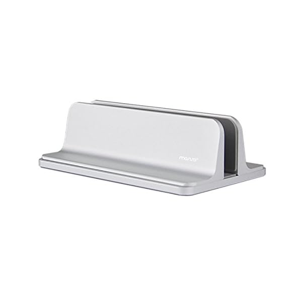 MOSISO Vertical Laptop Stand, Adjustable Aluminum Alloy Desk Holder Space-Saving Stand