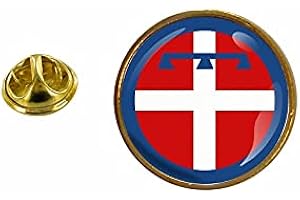 Akachafactory - Spilla con bandiera piemont Italia rotonda